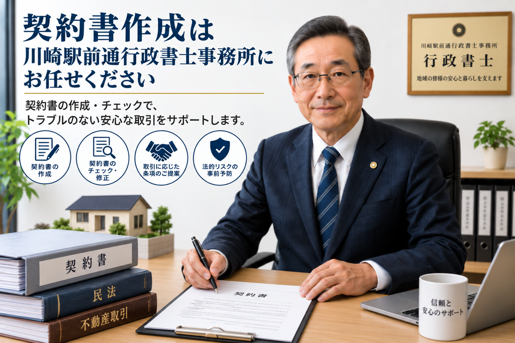 は、川崎駅前通行政書士事務所にお任せください。